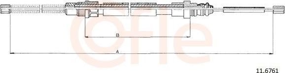 Трос ручника (тросик ручного тормоза) Cofle. Артикул 11.6761