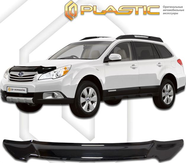 Дефлектор СА Пластик для капота (Classic черный) для Subaru IV Outback универсал 2009-2014. Артикул 2010010106966