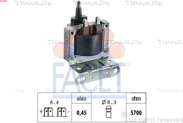 Катушка зажигания Facet Made in Italy - OE Equivalent для Opel Kadett E 1984-1994. Артикул 9.6241