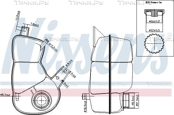 Расширительный бачок Nissens (полимерный материал) для Opel Astra F 1991-2001. Артикул 996174