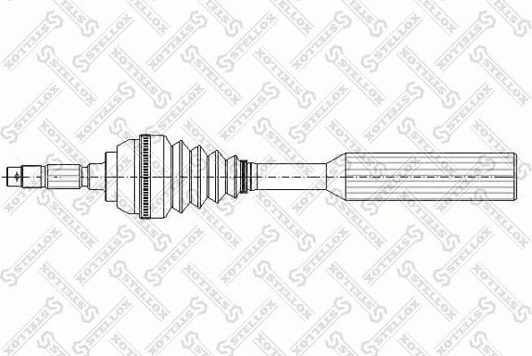 Полуось (привод в сборе, приводной вал) Stellox передняя левая для Peugeot 206 1998-2012. Артикул 158 1053-SX