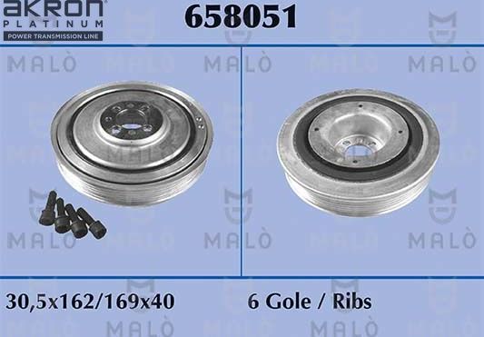 Шкив коленвала Malo. Артикул 658051