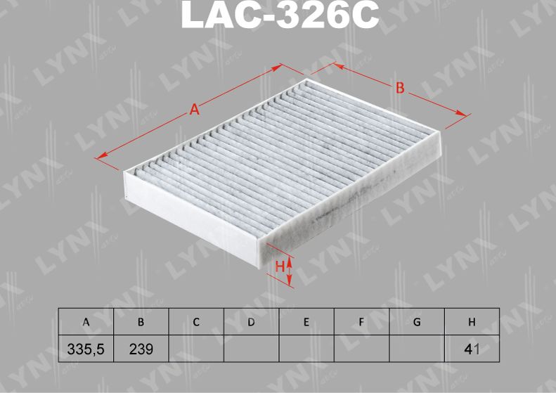Салонный фильтр LYNXauto. Артикул LAC-326C