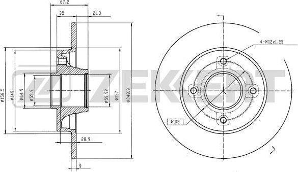Тормозной диск Zekkert. Артикул BS-5216BZ