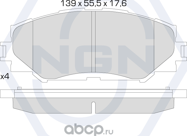 Колодки тормозные керамические, передние (NGN). Артикул 3501528