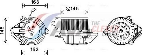 Вентилятор, мотор печки (отопителя) салона AVA (полимерный материал). Артикул CN8515