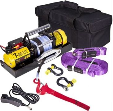 Лебёдка переносная 12V T-MAX ATW-PRO 2500 lbs 1134 кг (Синтетический трос). Артикул W0927