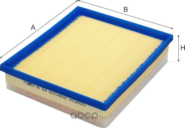 Фильтр воздушный CITROEN/PEUGEOT 1.6D 08- (Goodwill). Артикул AG 068