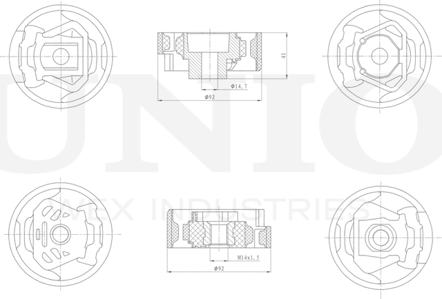 Сайлентблоки, комплект (Unio). Артикул RMP-20229