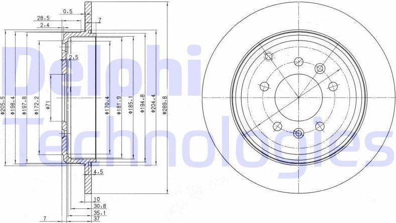 Тормозной диск Delphi. Артикул BG3684