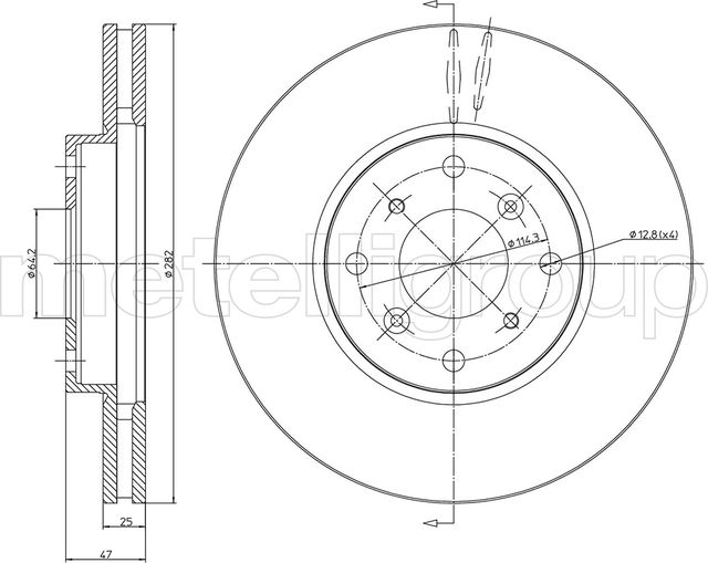 Тормозной диск Metelli. Артикул 23-0582