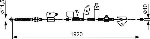 Трос ручника (тросик ручного тормоза) Bosch. Артикул 1 987 482 438