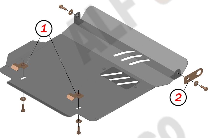 Защита "Alfeco" для картера и КПП Daihatsu Sirion M1 1998-2005. Артикул ALF.24.80