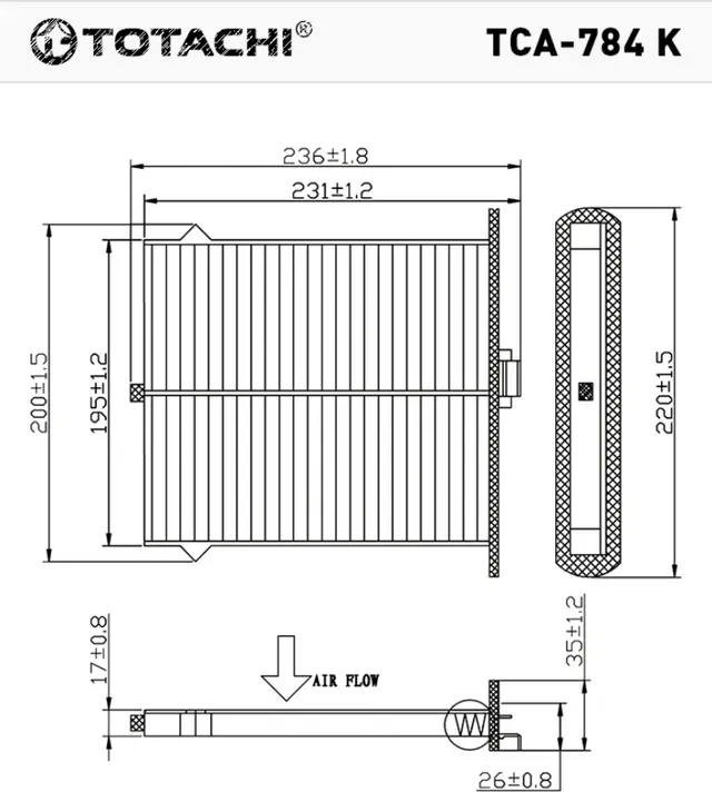 Фильтр салона (Totachi). Артикул TCA784K