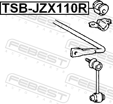 Втулка стабилизатора Febest. Артикул TSB-JZX110R