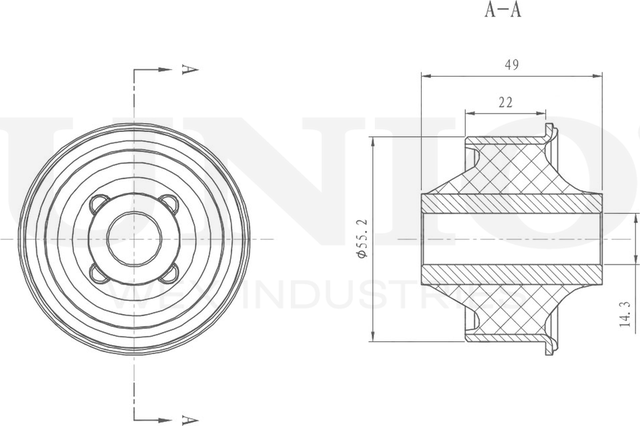 Сайлентблок рычага подвески (Unio). Артикул RMP-20087