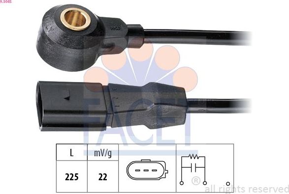 Датчик детонации Facet Made in Italy - OE Equivalent. Артикул 9.3045