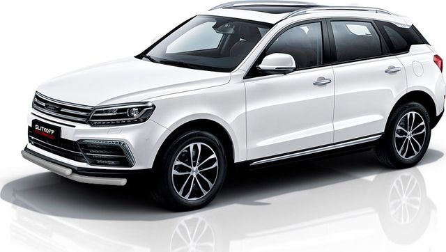 Защита Slitkoff переднего бампера d57+d57 двойная для Zotye Coupa 2018-2026 Серебристая. Артикул ZOTCOP-002S