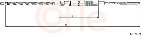 Трос ручника (тросик ручного тормоза) Cofle задний правый/левый для Volkswagen Golf III 1993-1999. Артикул 10.7409