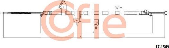 Трос ручника (тросик ручного тормоза) Cofle. Артикул 17.1569