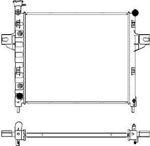 Радиатор охлаждения двигателя Sakura для Jeep Grand Cherokee II (WJ) 1999-2005. Артикул 3231-1005