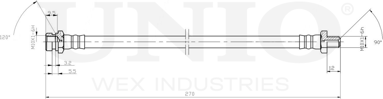 Шланг тормозной (Unio). Артикул BRH-10066