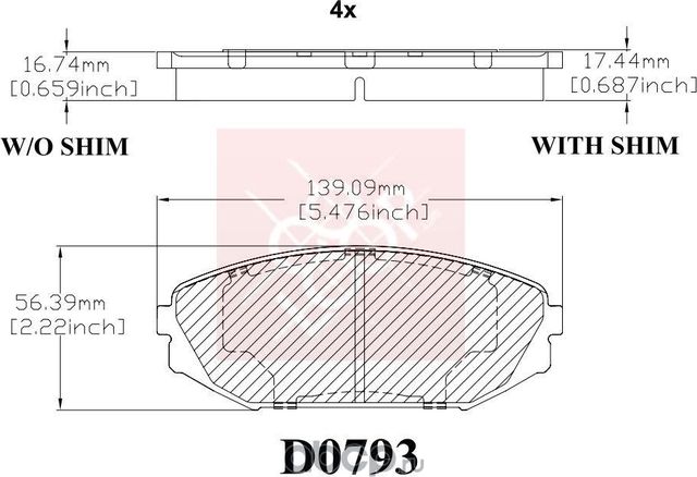 Brake pads (Frictionmaster). Артикул MX793