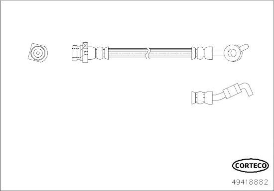Тормозной шланг Corteco (EPDM (Этилен-пропиленовый каучук)). Артикул 49418882