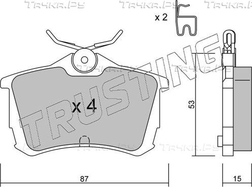 Тормозные колодки Trusting задние для Honda Accord VI 1998-2003. Артикул 481.0