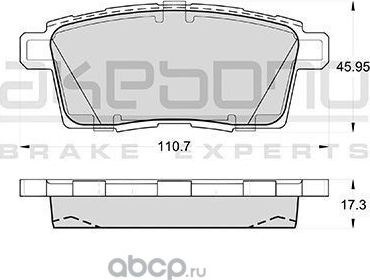 Колодки тормозные (Akebono). Артикул AN737K