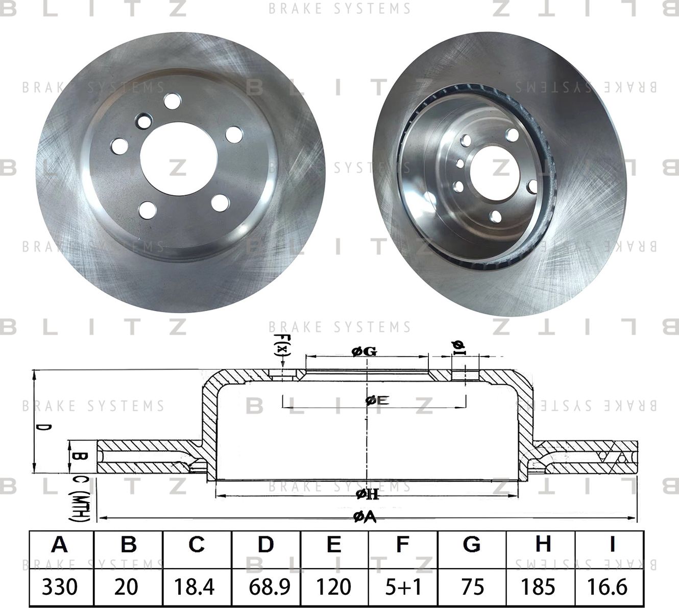 Диск тормозной (Blitz). Артикул BS0696