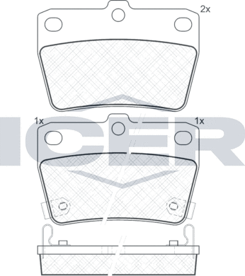Тормозные колодки Icer задние для Toyota RAV4 II (XA20) 2000-2005. Артикул 181520