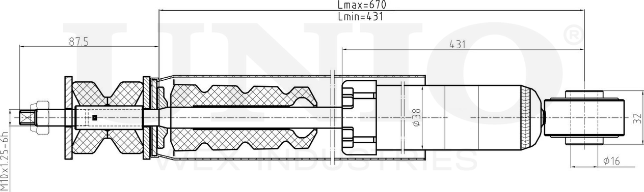 Амортизатор подвески (Unio). Артикул SAB-10686
