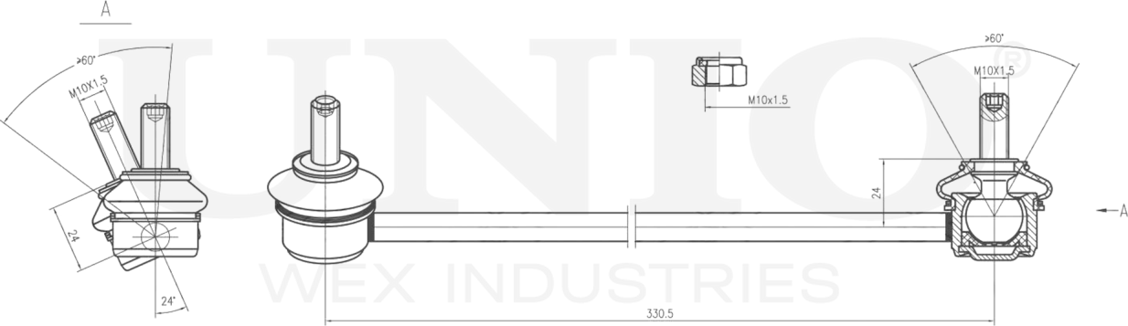 Тяга/стойка стабилизатора (Unio). Артикул SSP-50197
