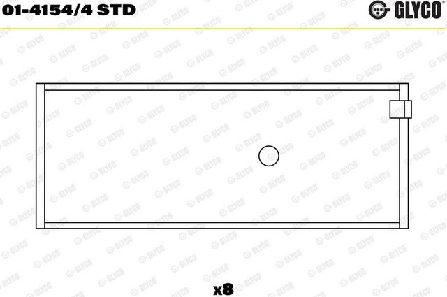Вкладыши шатунные Glyco для Fiat Linea 2007-2026. Артикул 01-4154/4 STD