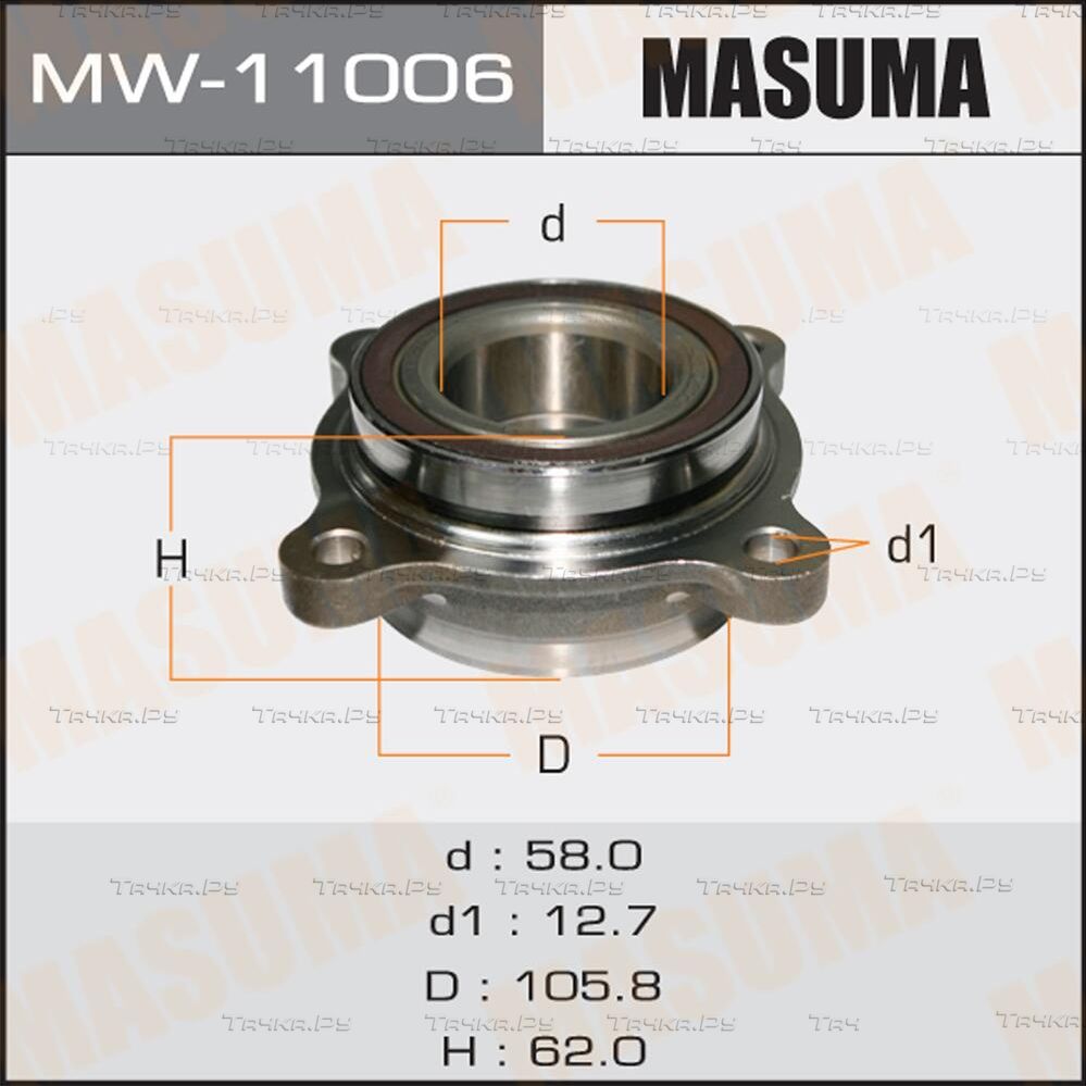 Ступица колеса с интегрированным подшипником Masuma передняя для Toyota Tundra II 2006-2026. Артикул MW-11006