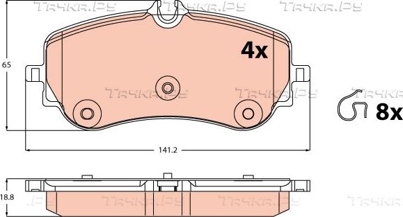 Тормозные колодки TRW для Volkswagen Crafter II 2016-2026. Артикул GDB2379