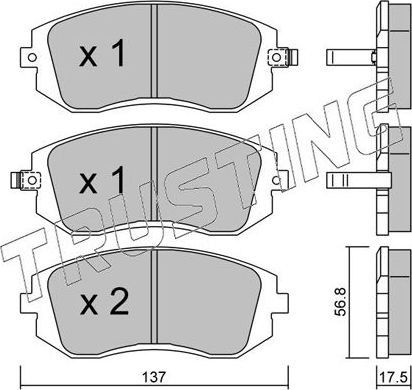 Тормозные колодки Trusting передние для Subaru Outback III 2003-2009. Артикул 516.0