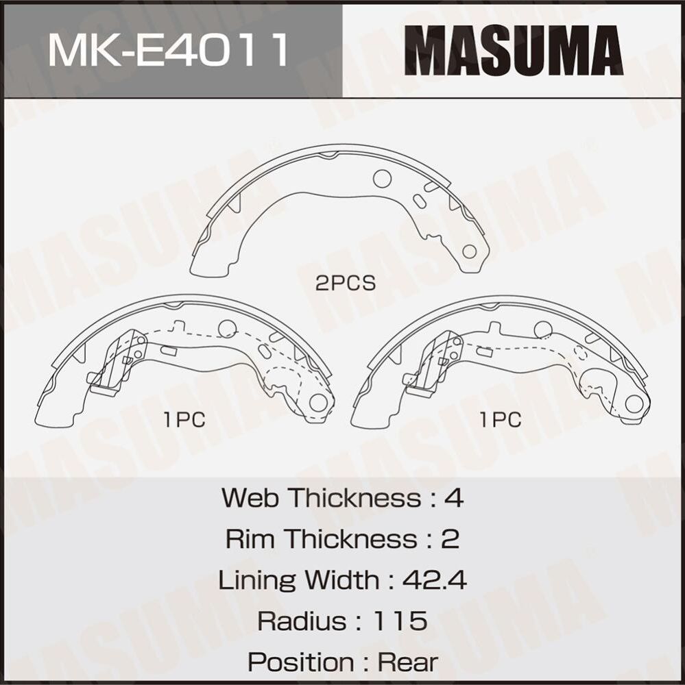 Колодки барабанные MASUMA RENAULT ARKANA (1/12). Артикул MKE4011