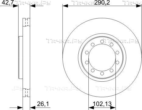 Тормозной диск Bosch передний для Renault Mascott 1999-2007. Артикул 0 986 479 342