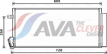 Радиатор кондиционера (конденсатор) AVA (алюминий). Артикул FTA5396D