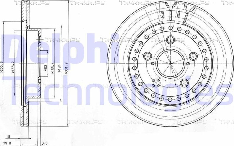 Тормозной диск Delphi. Артикул BG3536