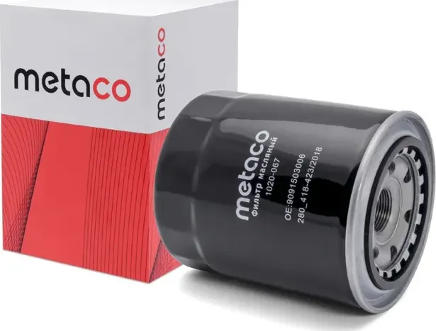 Фильтр масляный TOYOTA 4-RUNNER/AVENSIS/HIACE/HILUX/LAND CRUISER 2.0D-4.2D (Metaco). Артикул 1020067