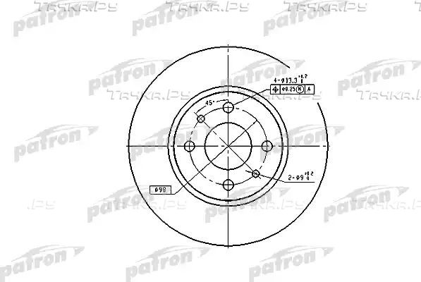 Тормозной диск Patron передний для Fiat Croma I 1985-1996. Артикул PBD1790