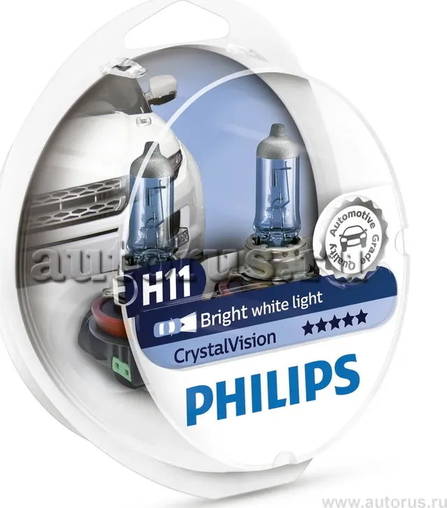Лампа, галоген К-т ламп H112 шт.W5W 2 шт. 12V Cristal Vision (Philips). Артикул 12362CVSM