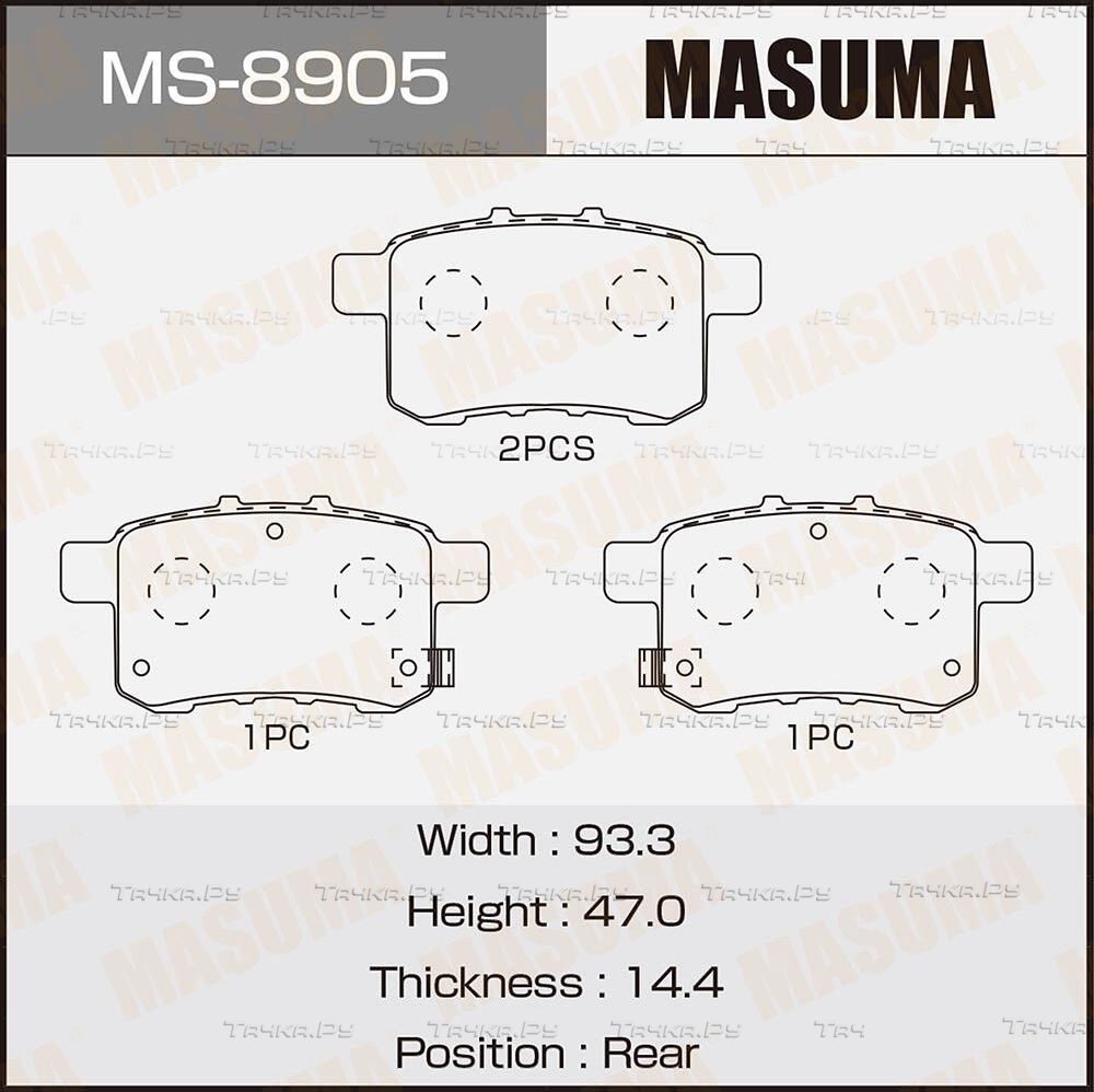Тормозные колодки Masuma. Артикул MS-8905