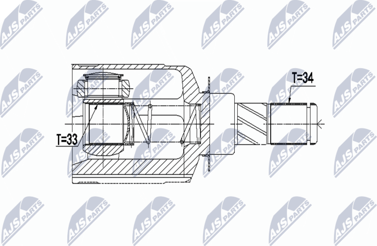 Шрус внутренний (граната) NTY. Артикул NPW-RE-062