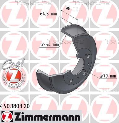 Тормозной барабан Zimmermann Coat Z задний для Fiat Ducato II 1994-2002. Артикул 440.1803.20