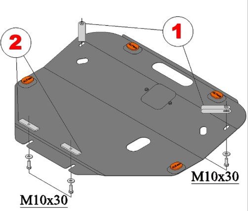 Защита алюминиевая Alfeco для картера и КПП Mazda 6 I 2002-2007. Артикул ALF.13.04al