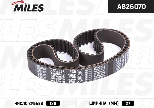 Ремень ГРМ Miles для Renault Megane IV 2010-2026. Артикул AB26070